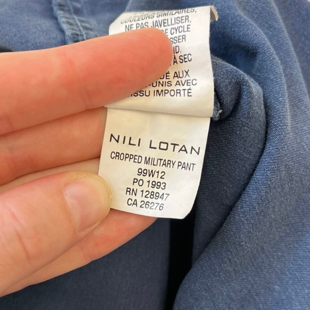 Nili Lotan Cropped Military Pants Utility Relaxed Stretch Cotton Flap - Size 6 - Picture 12 of 14